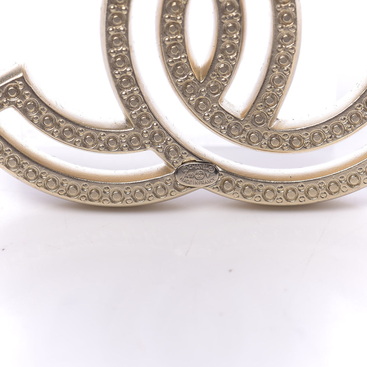 Crystal CC Brooch Light Gold