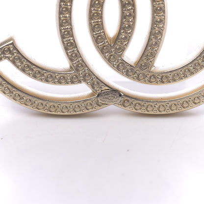 Chanel Crystal CC Brooch Light Gold 4 of 5