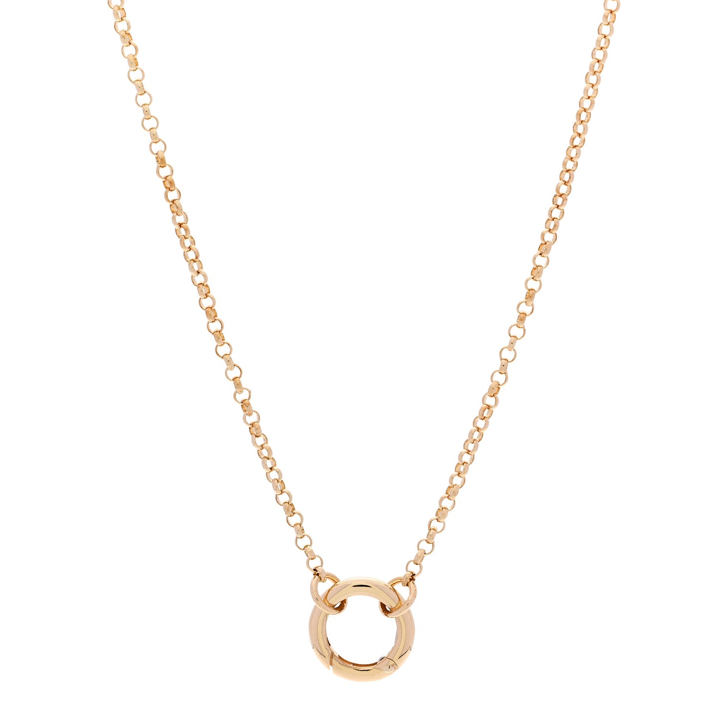 18K Yellow Gold Small Belcher Chain Mini Chubby Annex Link Necklace