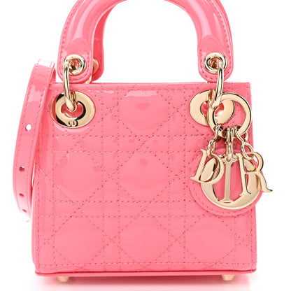 Christian Dior Patent Cannage Micro Lady Dior Peony Pink 7 of 10