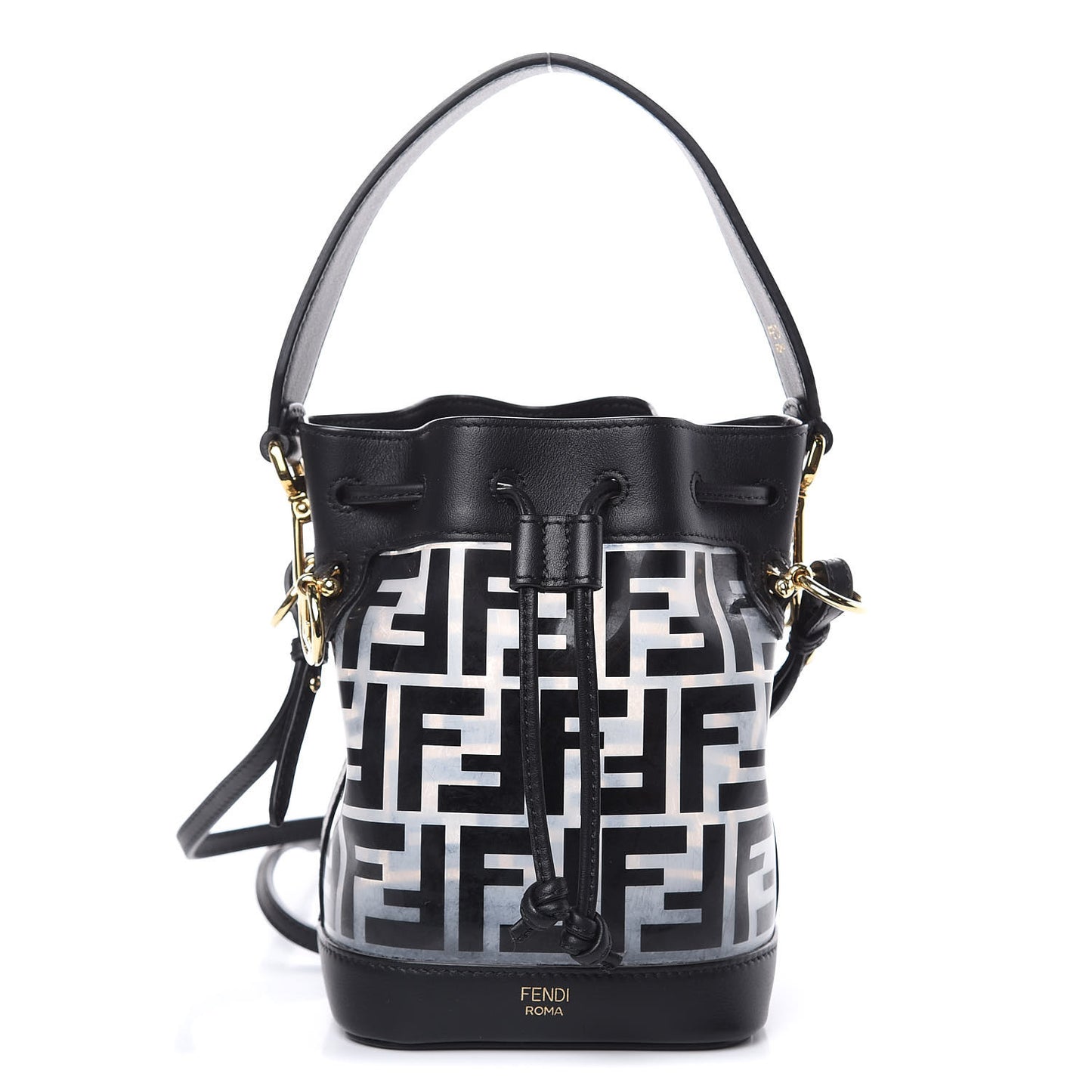 TPU FF Vitello Grace F is Fendi Mini Mon Tresor Bucket Bag Black
