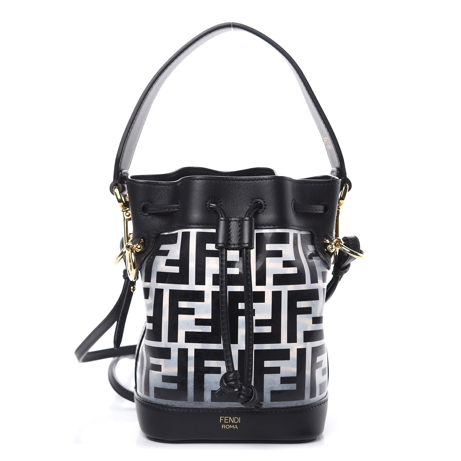 Fendi TPU FF Vitello Grace F is Fendi Mini Mon Tresor Bucket Bag Black 1 of 11