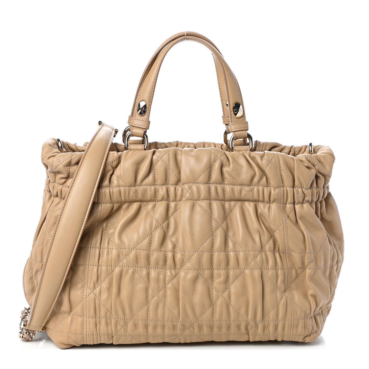 Christian Dior Gaufre Lambskin Cannage Delices Tote Beige 1 of 9