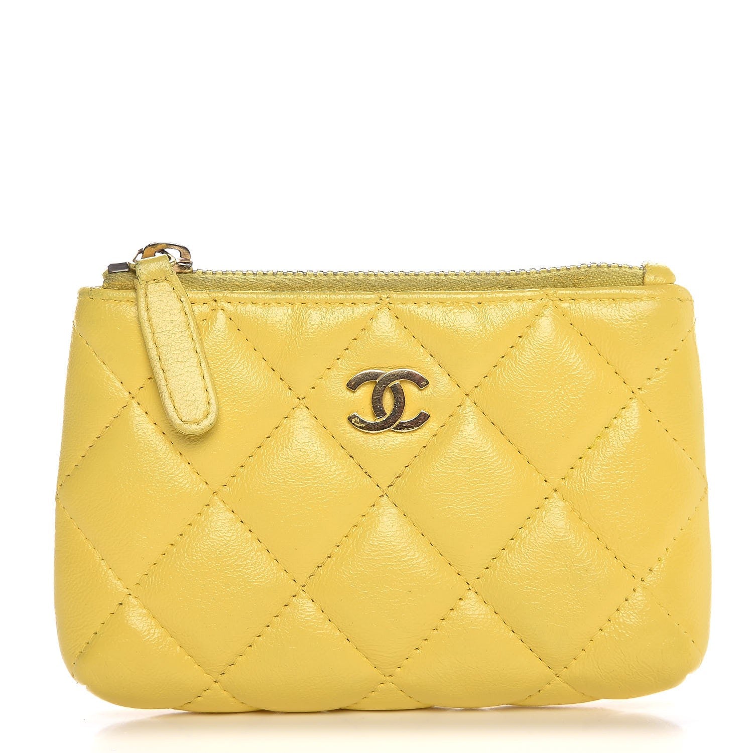 Chanel Lambskin Key Holder Case Yellow 1 of 8