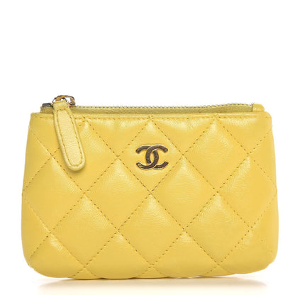 Chanel Lambskin Key Holder Case Yellow 1 of 8