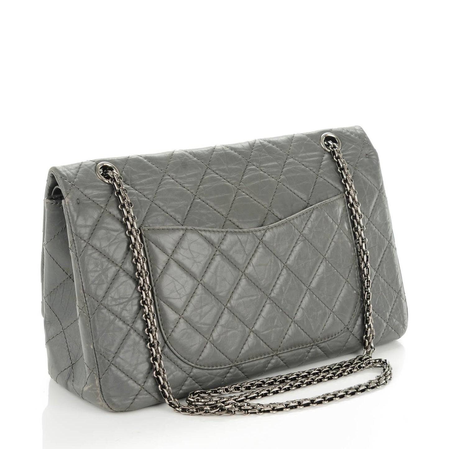 Aged Calfskin Quilted 2.55 Reissue 227 Flap Grey