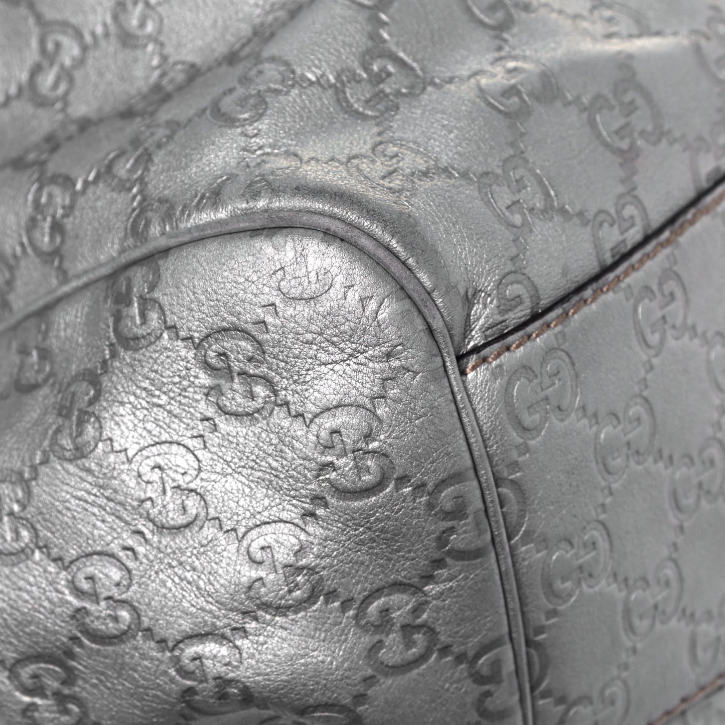 Guccissima Large Sukey Tote Silver