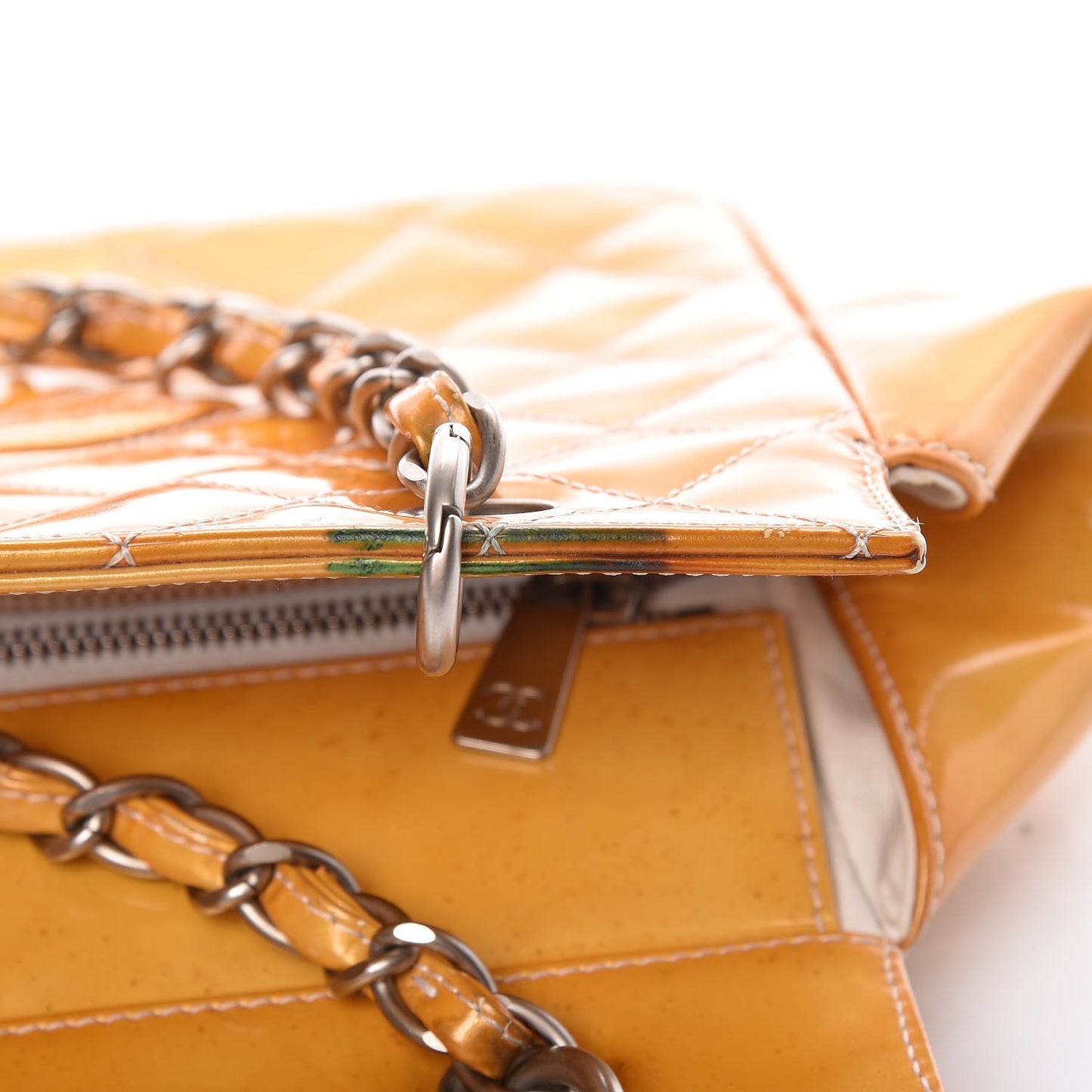 Patent Quilted Petit Timeless Tote PTT Yellow