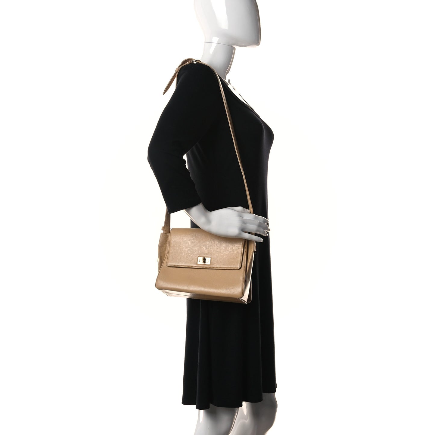 Caviar Mini Mademoiselle Flap Shoulder Bag Beige