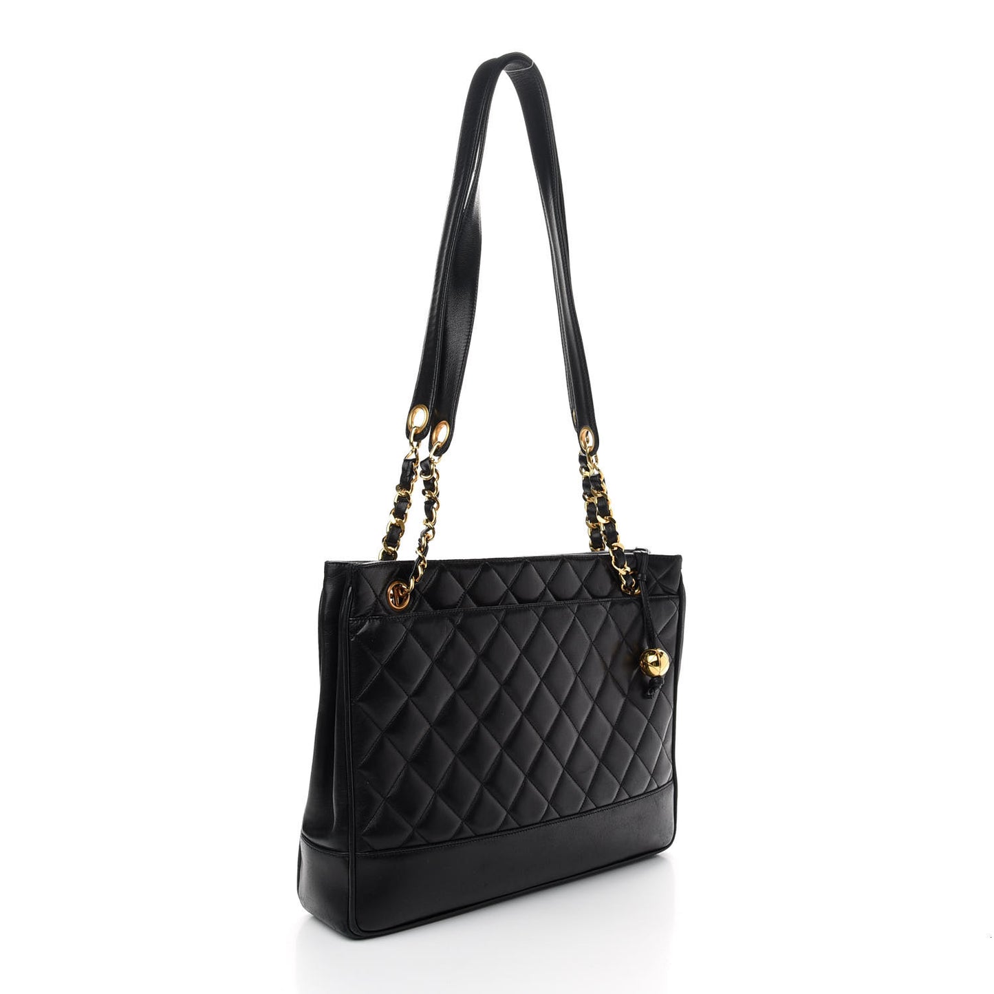 Lambskin Quilted Shoulder Bag Black
