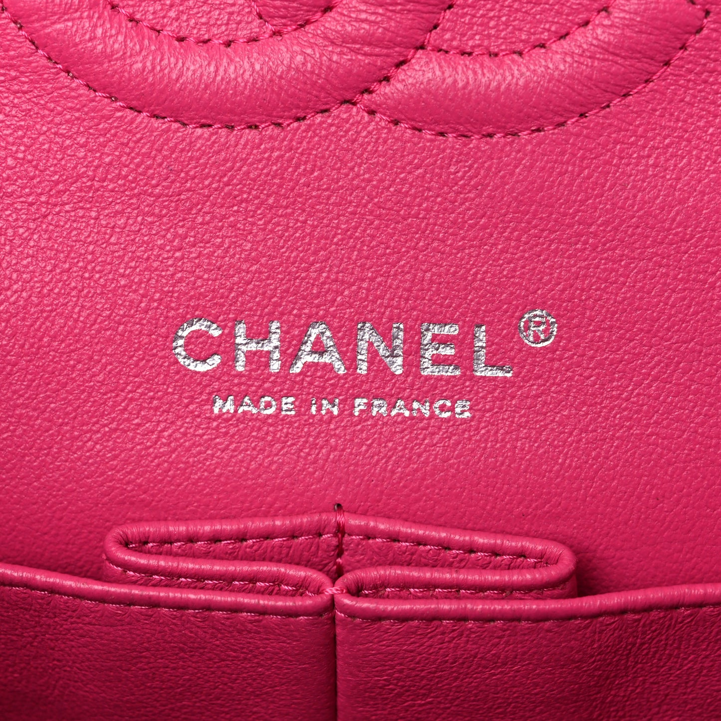 Lambskin Quilted Medium Double Flap Dark Pink