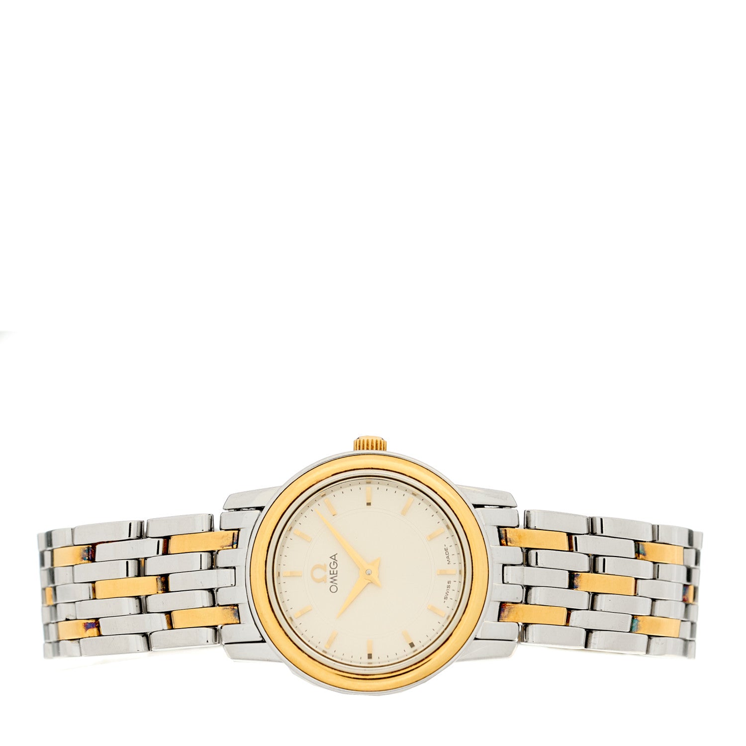 Omega Stainless Steel 18K Yellow Gold 22mm Quartz Watch Silver 4370.31.00 2 of 4
