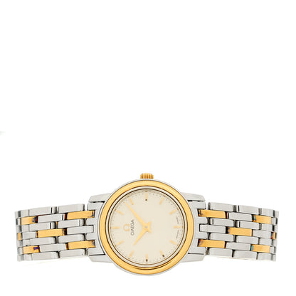 Omega Stainless Steel 18K Yellow Gold 22mm Quartz Watch Silver 4370.31.00 2 of 4