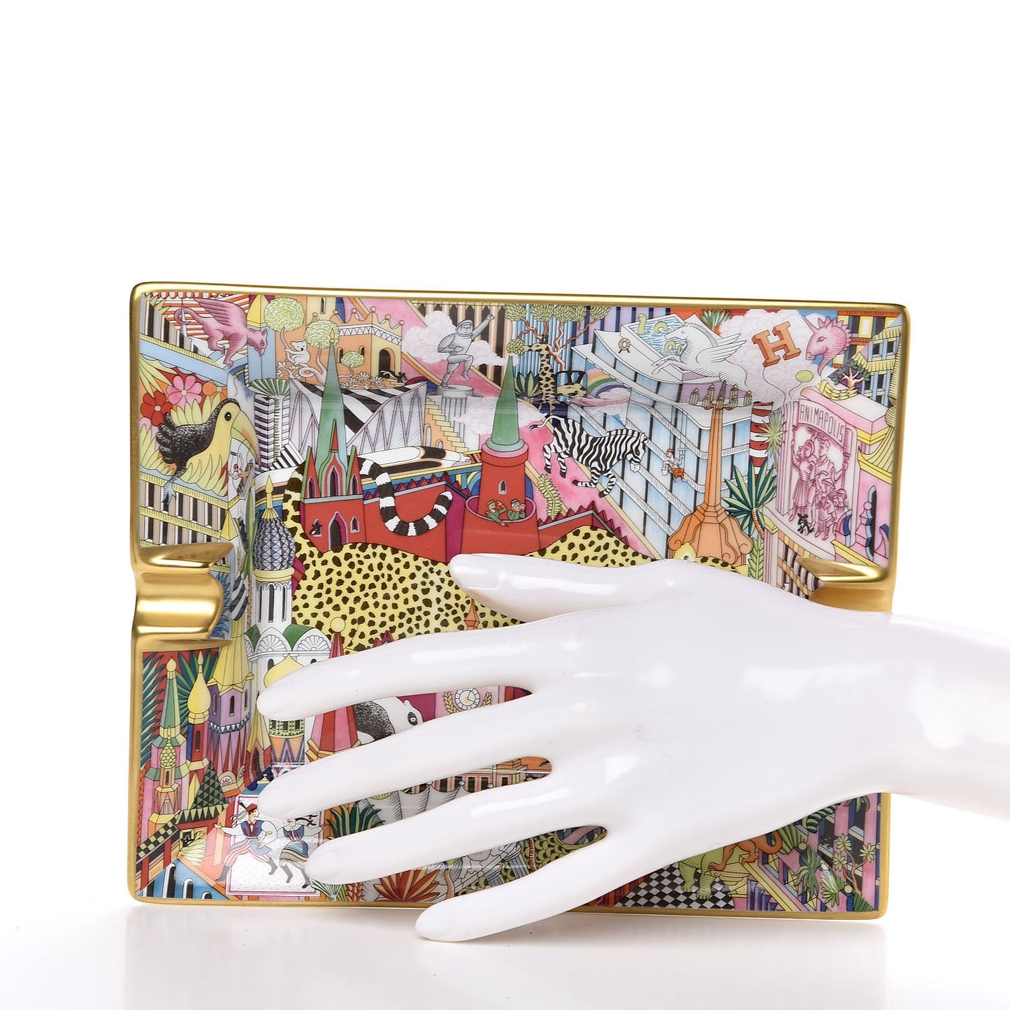 Porcelain Animapolis 3H Ashtray Ecarlate