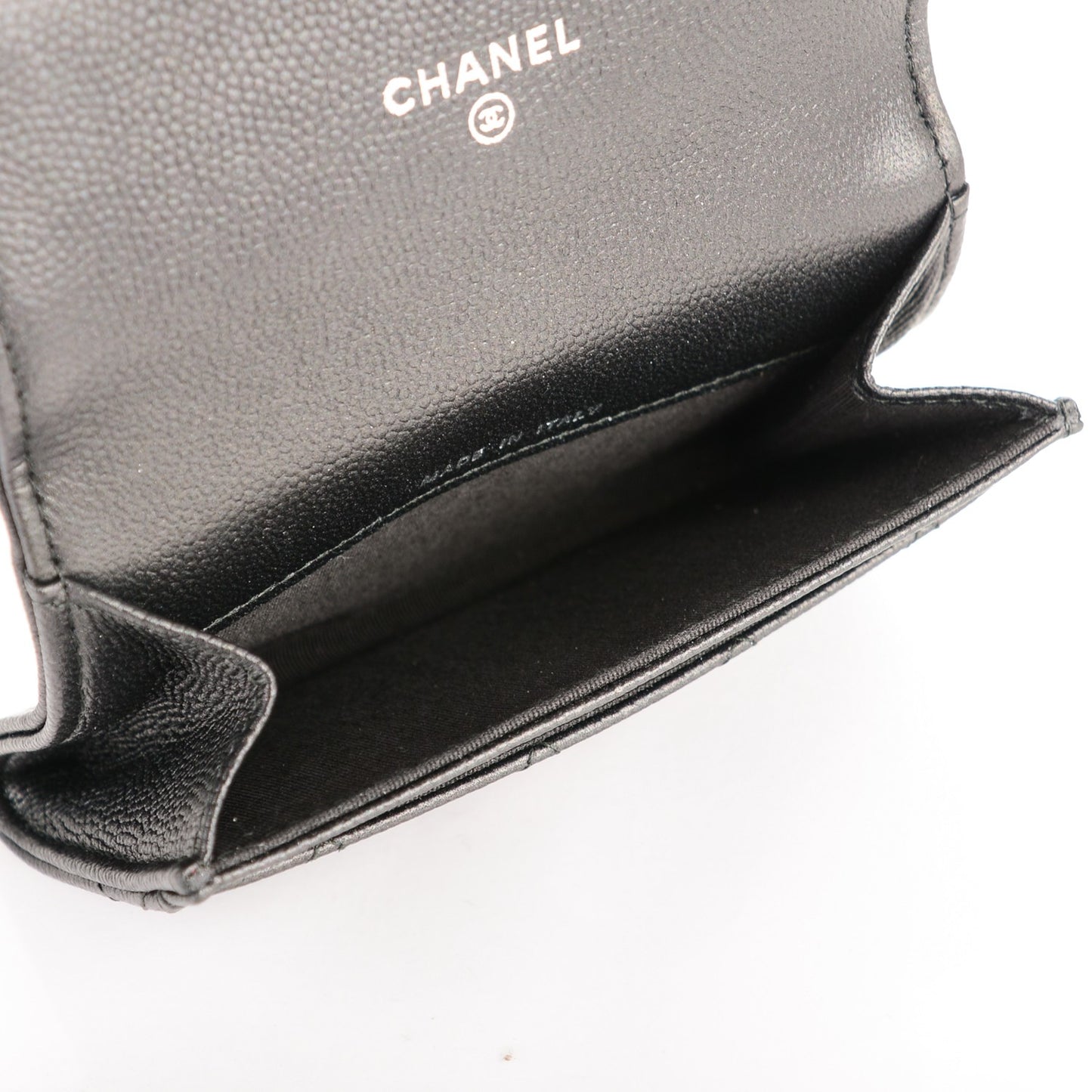 Caviar Quilted Boy Flap Card Holder So Black