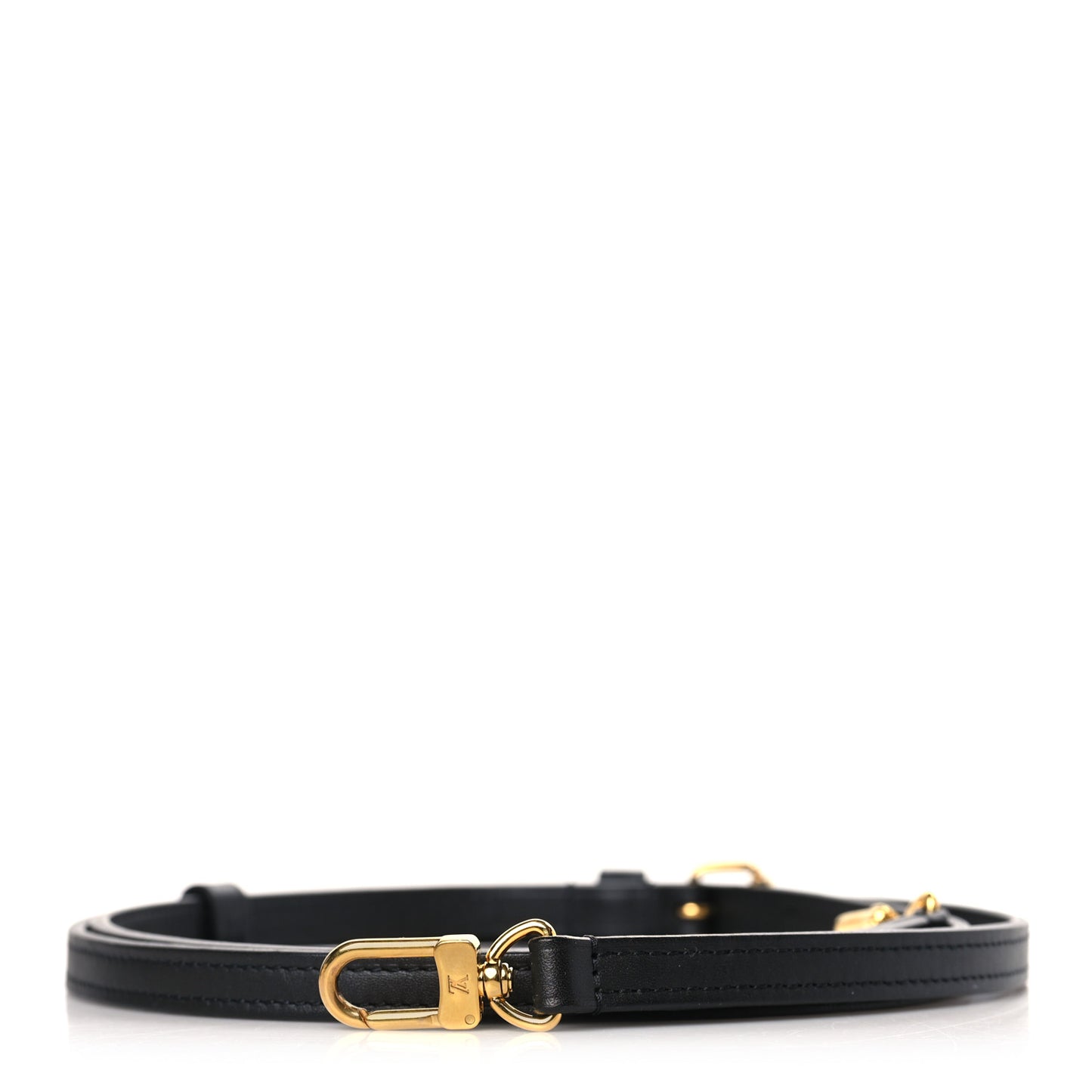 Calfskin Reverse Monogram Giant Double Zip Pochette Strap Black