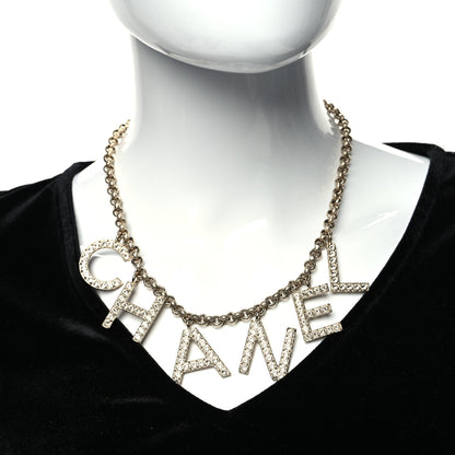 Chanel Crystal City of Lights Letter Chain Necklace Gold 2 of 5