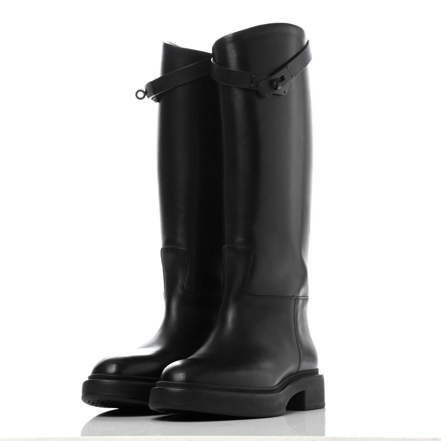 Hermes Box Kelly Jumping Boots 36 So Black 3 of 13