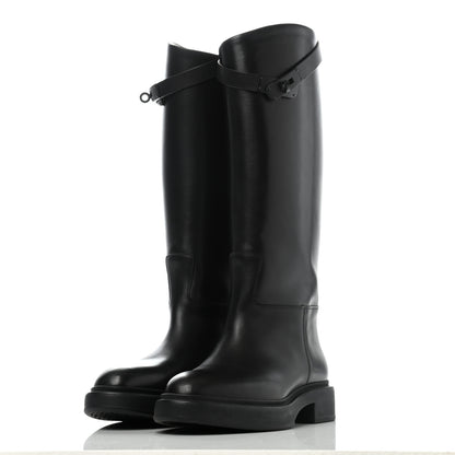 Hermes Box Kelly Jumping Boots 36 So Black 3 of 13