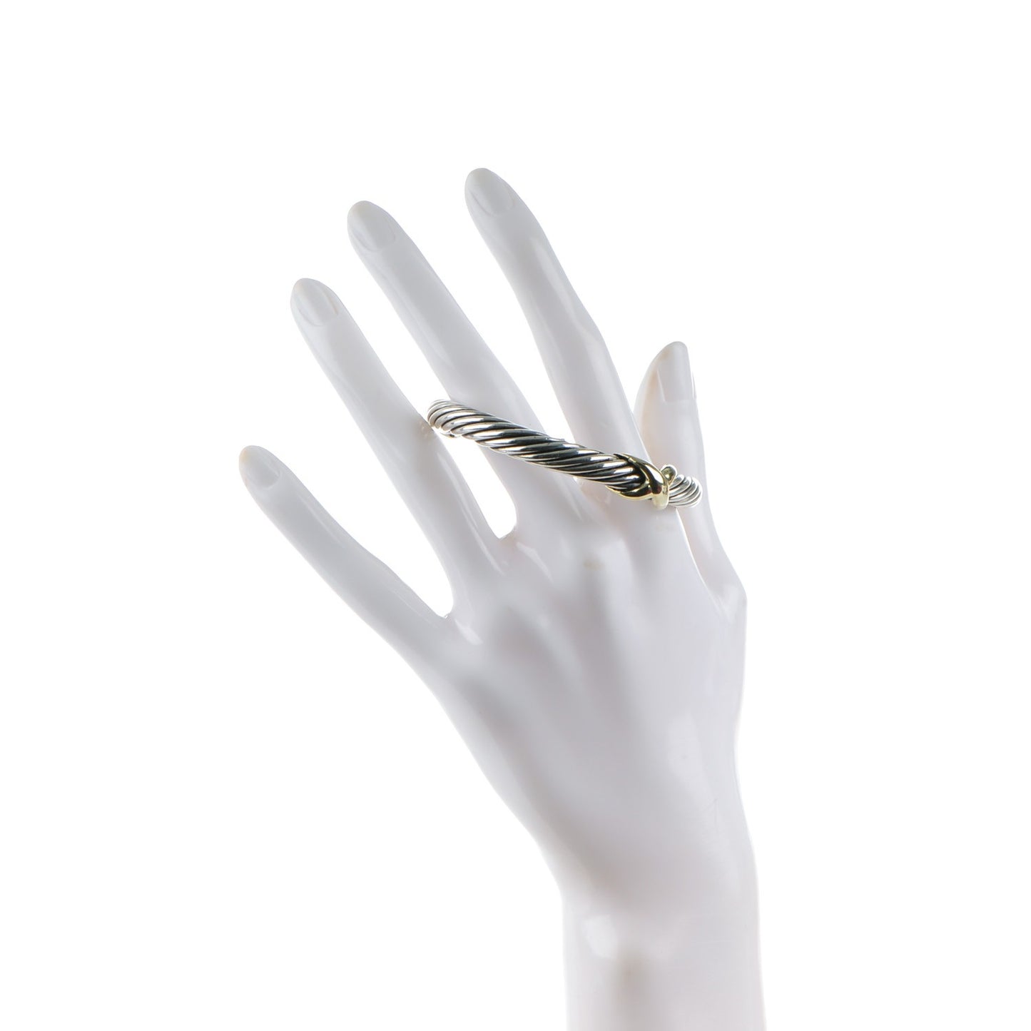 Sterling Silver 14K Yellow Gold 5mm X Station Cable Bracelet