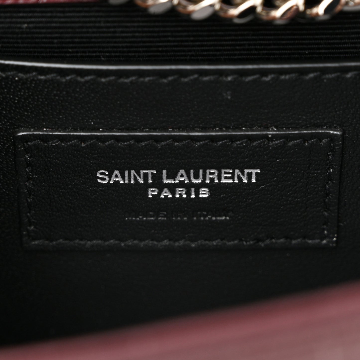 Calfskin Crocodile Embossed Small Classic Monogram Kate Tassel Satchel Rouge Legion