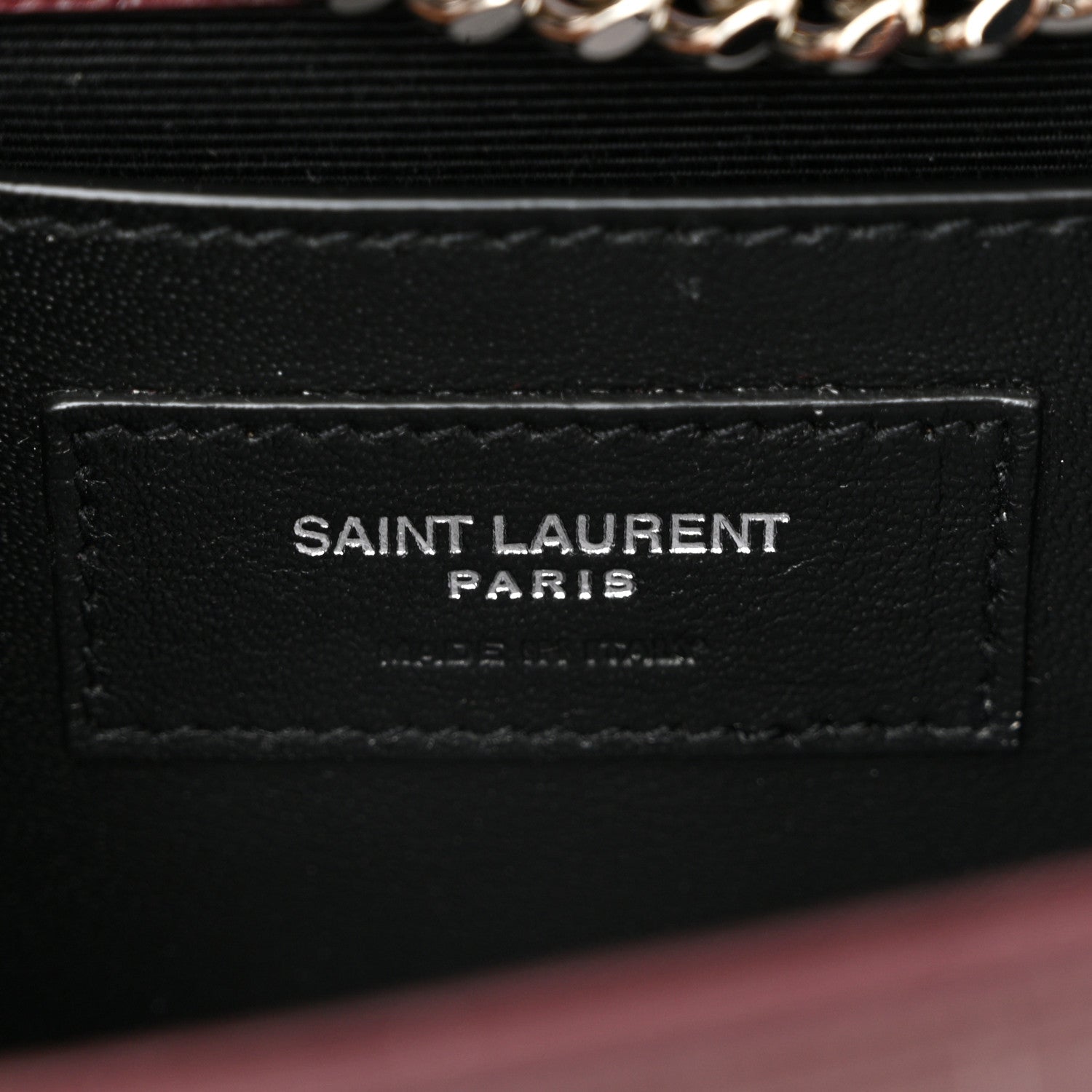 Saint Laurent Calfskin Crocodile Embossed Small Classic Monogram Kate Tassel Satchel Rouge Legion 6 of 10