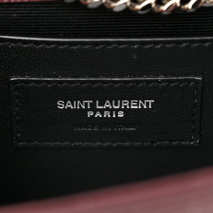 Saint Laurent Calfskin Crocodile Embossed Small Classic Monogram Kate Tassel Satchel Rouge Legion 6 of 10
