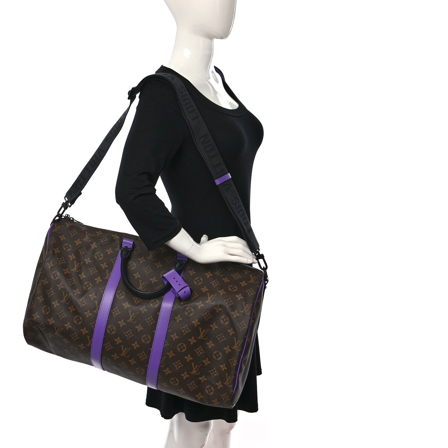 Louis Vuitton Monogram Macassar LV Colormania Keepall Bandouliere 50 Purple 2 of 10