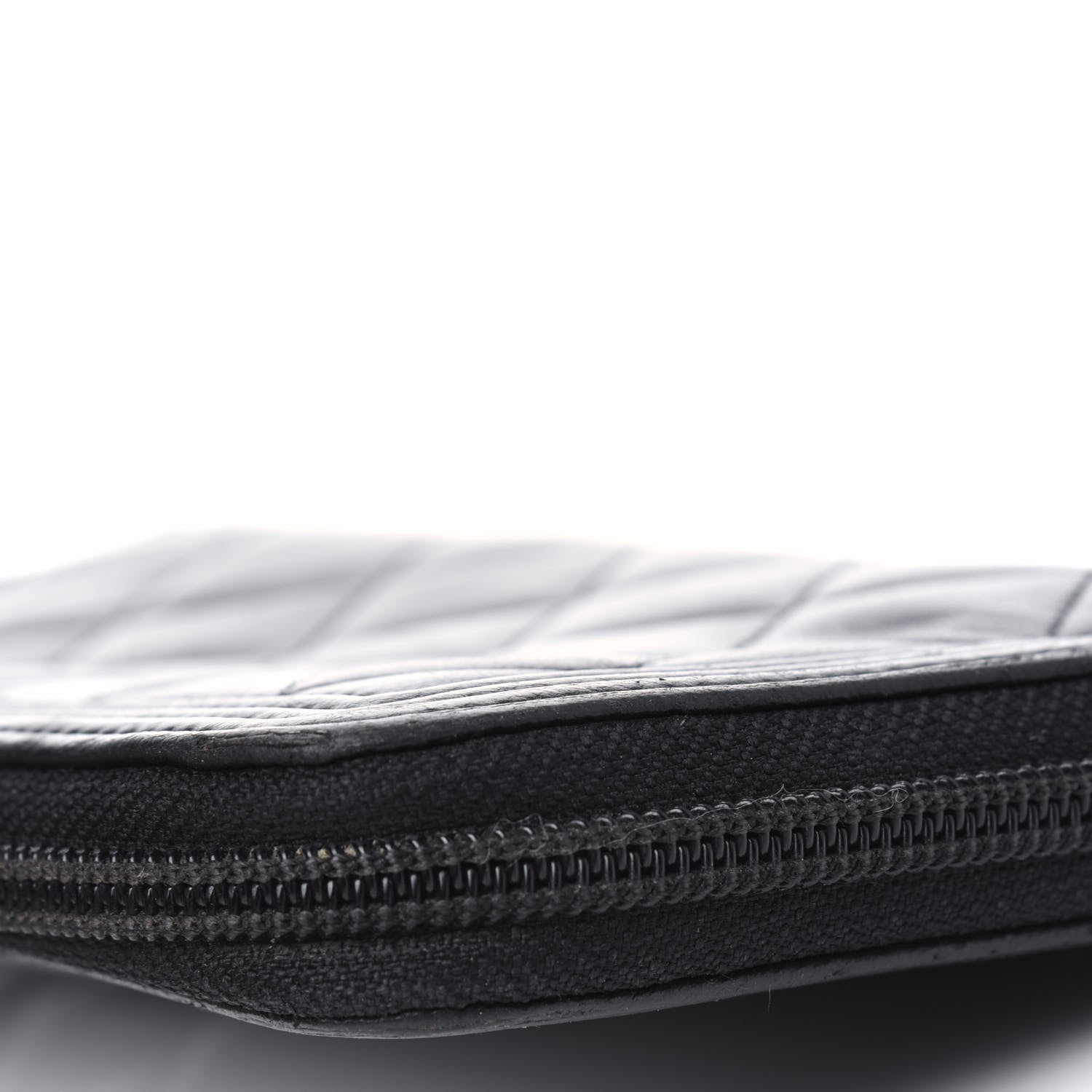 Chanel Lambskin Quilted Boy Zip Around Wallet Black 6 of 7