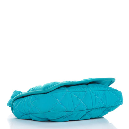 Chanel Nylon Bubble Quilt Medium Flap Turquoise 4 of 10