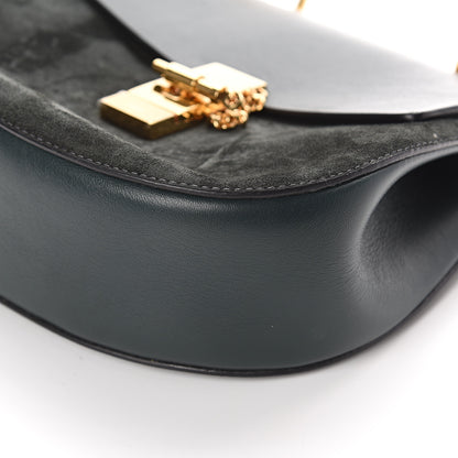 Chloe Suede Smooth Calfskin Drew Shoulder Bag Intense Green 7 of 7