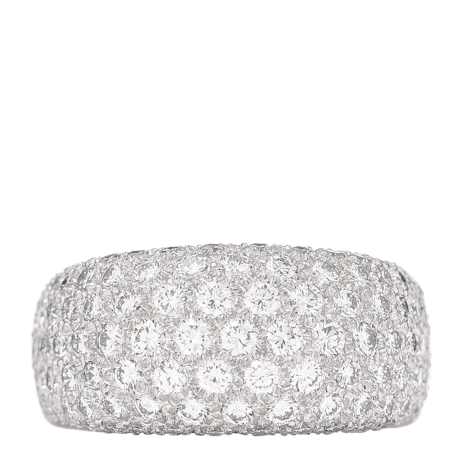 Cartier 18K White Gold Diamond Nouvelle Vague Dome Ring 52 6 1 of 4