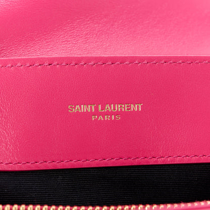 Saint Laurent SAINT LAURENT Calfskin Y Quilted Monogram Small Loulou Chain Satchel Fresh Fuchsia 6 of 11