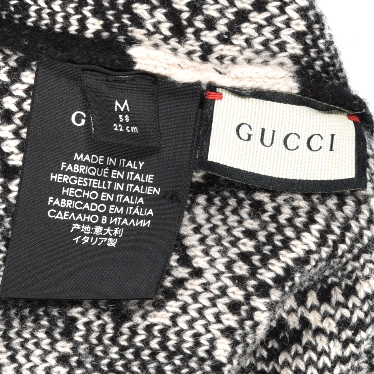Gucci Wool Appside Beanie L Black Ivory 4 of 4