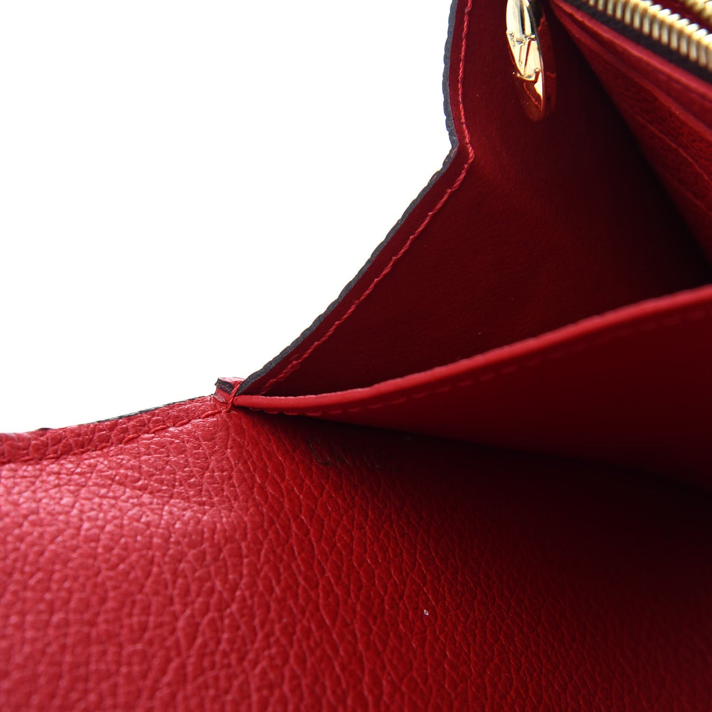 Calfskin Double V Wallet Rubis