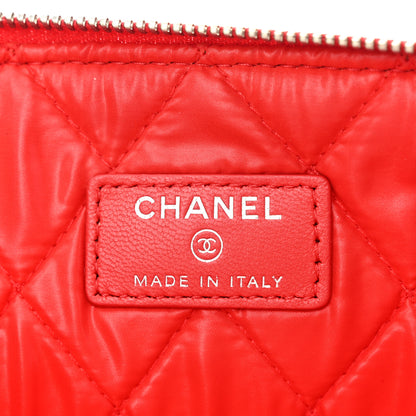Chanel Lambskin Quilted Medium Cosmetic Case Red 6 of 12