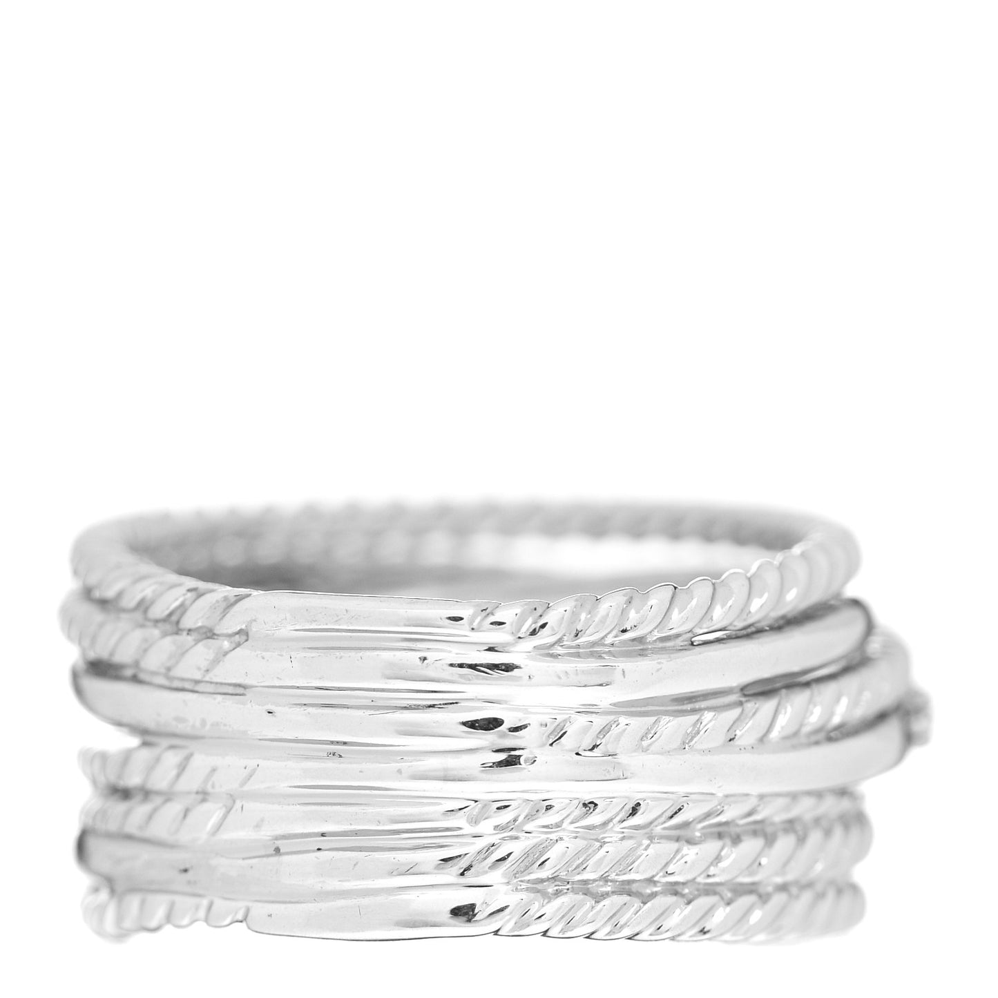 Sterling Silver Diamond 11mm Wide Crossover Cable Ring 58 8.25