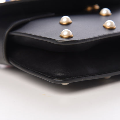 Gucci Nappa Pearl Studded Mini Queen Margaret Broadway Shoulder Bag Black 10 of 14