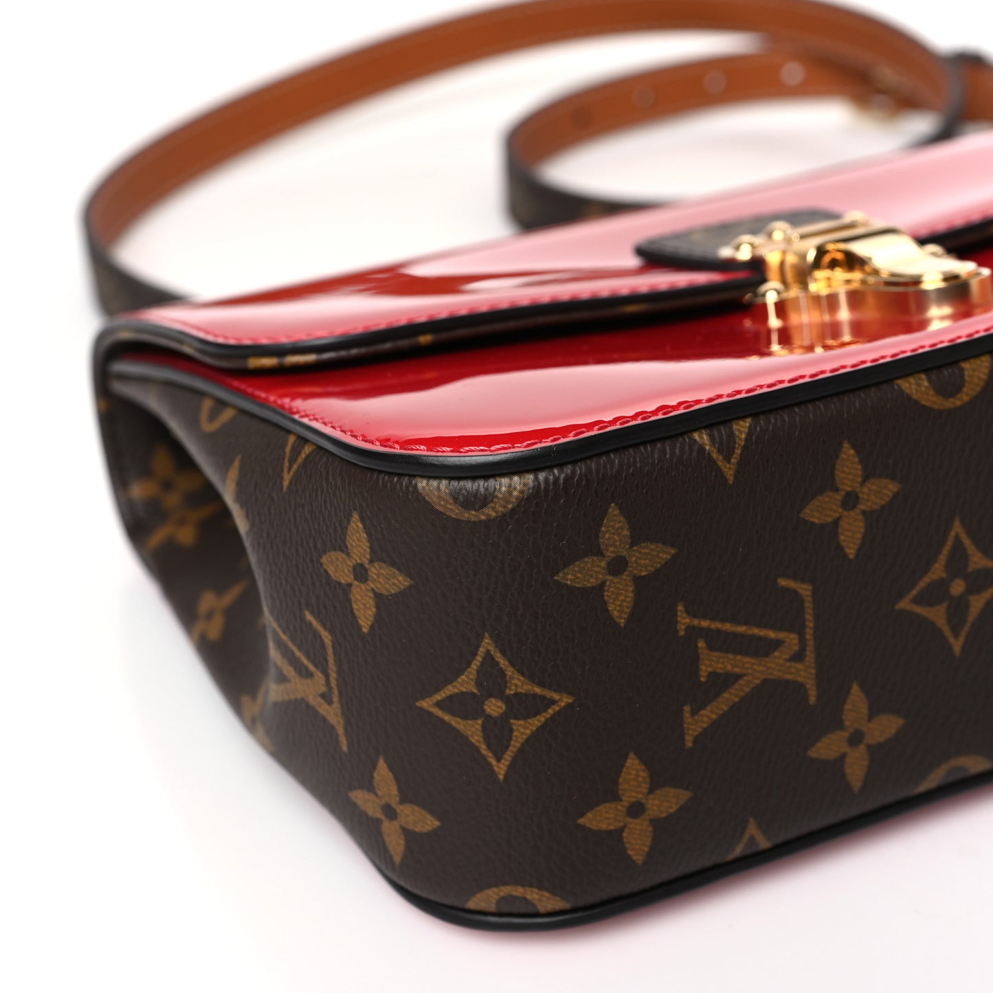 Patent Calfskin Monogram Cherrywood BB Scarlet