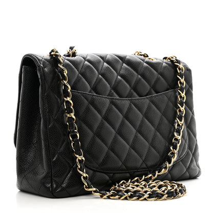 Chanel Caviar Quilted Jumbo Single Flap Black 3 of 12