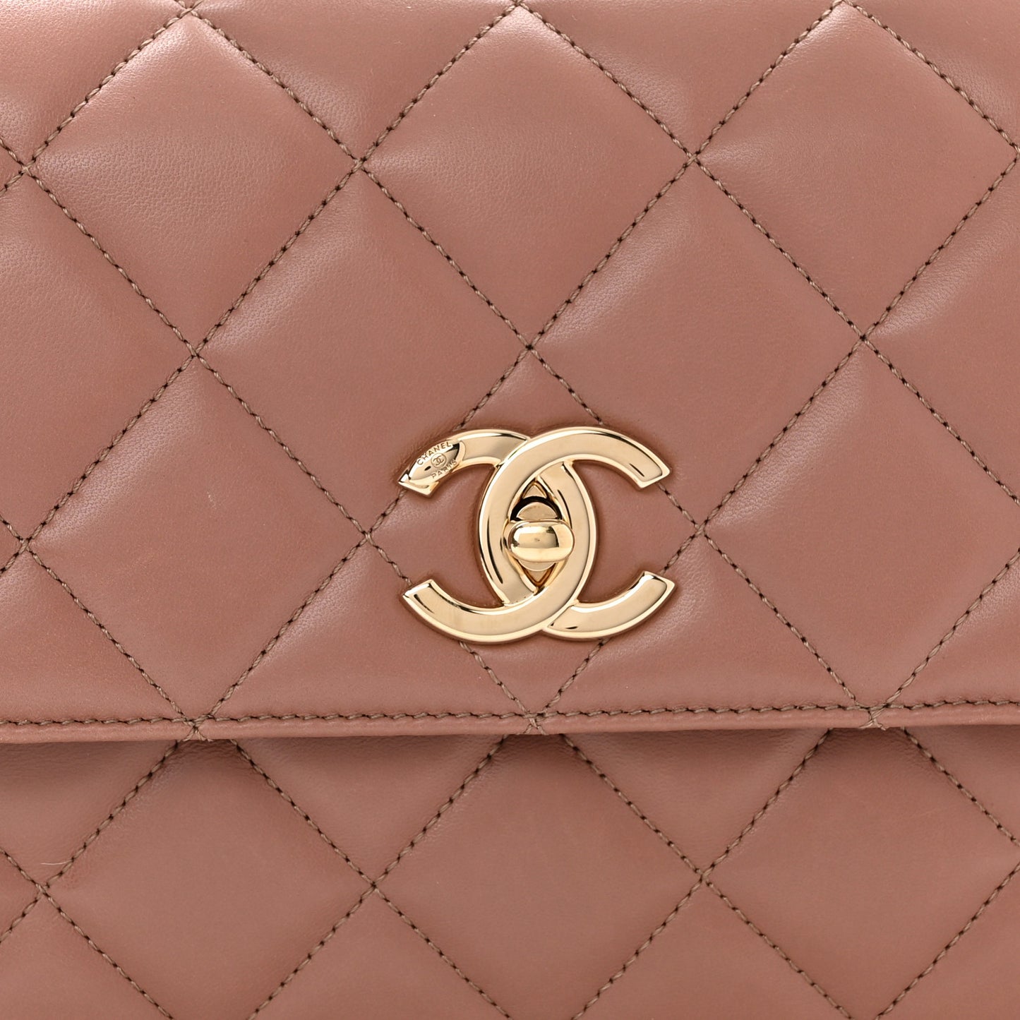 Lambskin Quilted Medium Trendy CC Flap Dual Handle Bag Pink