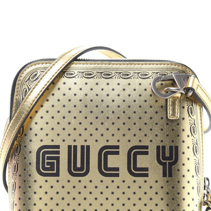 Gucci X SEGA Calfskin GUCCY Stars Mini Dome Shoulder Bag Gold 13 of 13