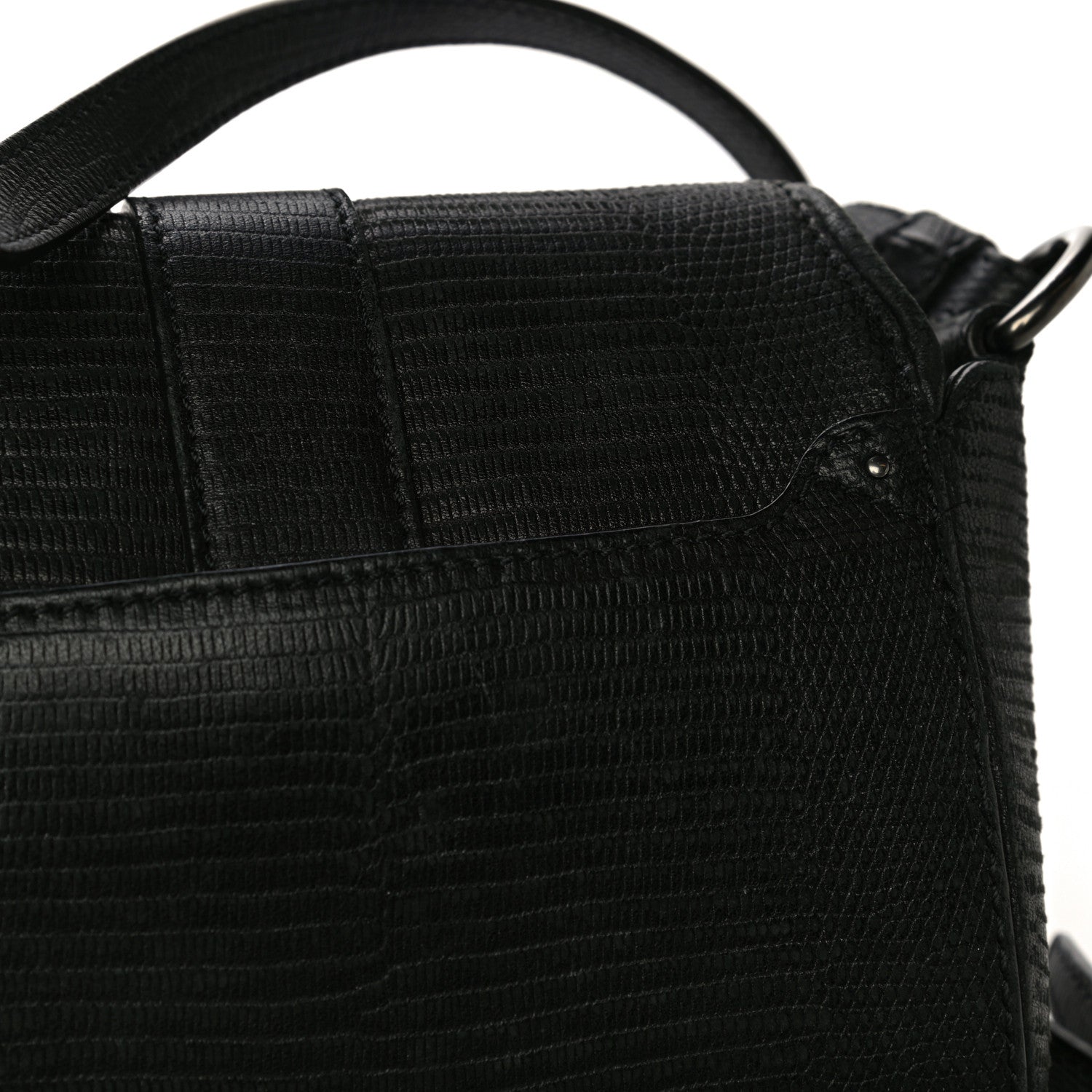 Givenchy Lambskin Lizard Embossed Obsedia Shoulder Bag Black 14 of 16
