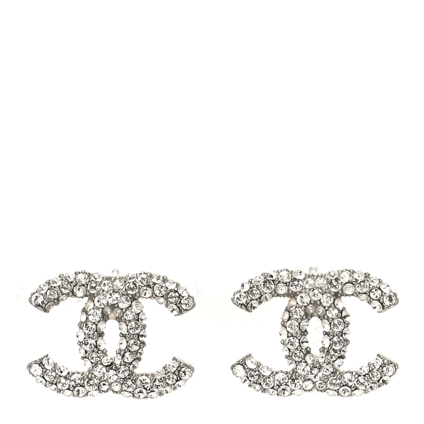 Crystal CC Earrings Silver