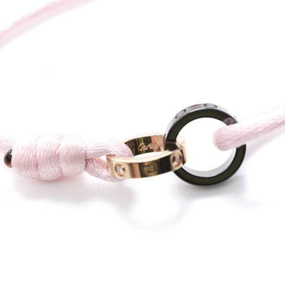 Cartier 18K Pink Gold Ceramic 4 Diamond LOVE Cord Bracelet Pink 4 of 5