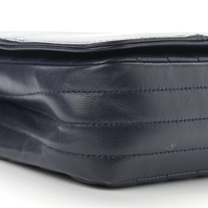 Chanel Calfskin Chevron Quilted Small Statement Flap Navy 9 of 15