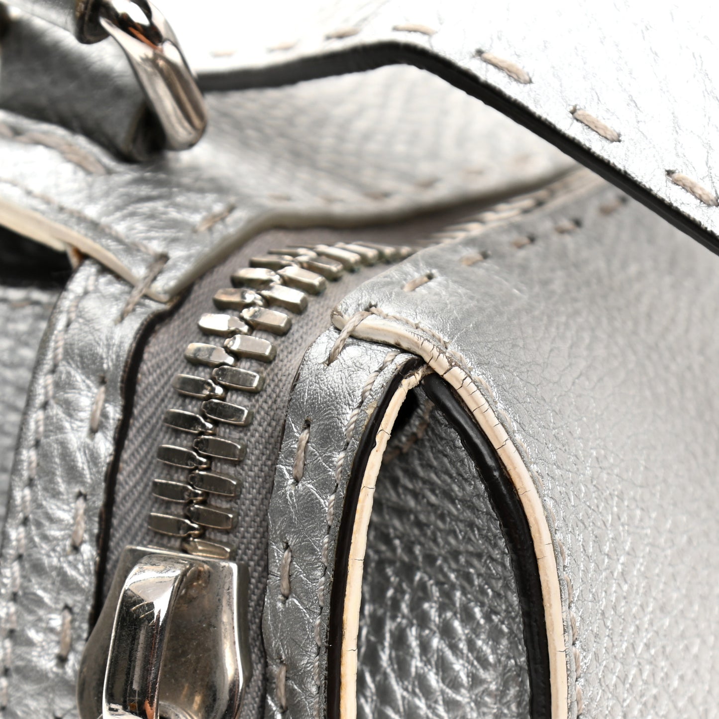 Cuoio Romano Lux Selleria Lei Boston Tote Argento