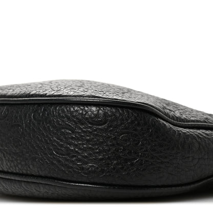 Gucci GG Grainy Calfskin Emblem Small Half Moon Shoulder Bag Black 10 of 11