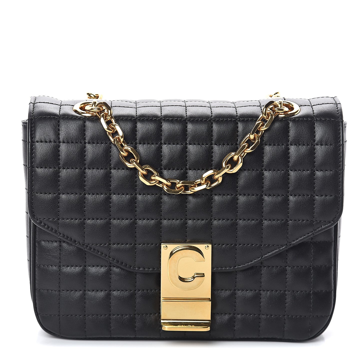 Calfskin Quilted Medium C Bag Black