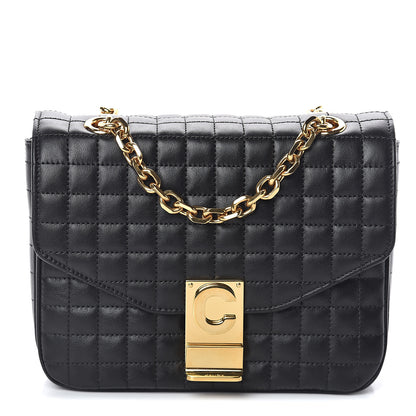 Celine Calfskin Quilted Medium C Bag Black 1 of 7